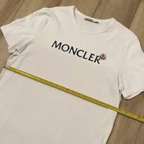 68 - NWT MONCLER LOGO FLOCKED APPLIQUED COTTON'JERSEY T-SHIRT - Picture 8 of 13
